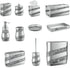 Silver Mosaic Q Tip Holder (3.8 x 3.8 4.9") - Decorative Cotton Ball Jar- Durable Resin Swab Container- Beautiful Bathroom Vanity Accessories- Elegant Bath Storage (Silver Gary) - Creative Scents