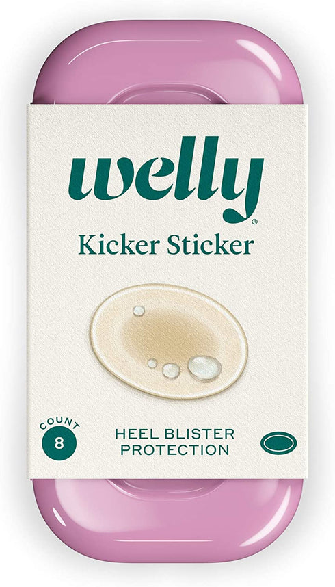 Welly Bandages - Kicker Sticker, Hydrocolloid, Adhesive, Heel Blister Protection, Clear - 8 ct