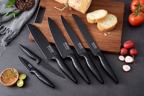 Kitchen Knives, OLULU 12PCS Chef knife set, Premium Stainless steel Kitchen Knife set, Knife Set With Sheathes