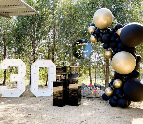 Oopat DIY Black and Gold Balloon Garland Arch Kit for 50th 60th Birthday Thanksgiving New Year Retirements Graduation Anniversary Party Backdrop Decoration