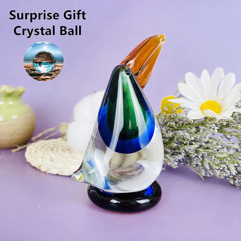 SLMYUER Hand Blown Glass Birds,Blown Glass Ornaments, Glass Bird Decoration, Decorative Ornaments, Animal Statue, Home & Office Decoration Ornaments