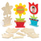 Baker Ross AR264 Wooden Flower Blanks for Kids - Pack of 4, Woodcraft Painting Craft Kits for Kids Art Activities
