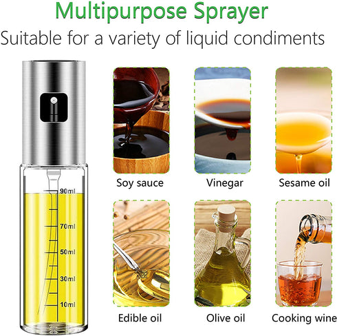 Olive Oil Sprayer for cooking Refillable Spray Bottle, Food Grade Material Versatile Glass for Cooking, Kitchen BBQ, MakingSalad, Baking, Grilling ?2Pack?