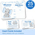 Set of 25 Baby Shower Invitations for Boy with Envelopes, Diaper Raffle Tickets and Baby Shower Book Request Cards - Elephant