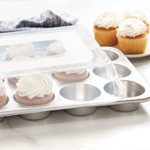 Nordic Ware Naturals 12 Cavity Muffin Pan with High-Domed Lid