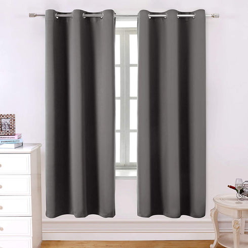 WONTEX Blackout Curtains Room Darkening Thermal Insulated with Grommet Window Curtain for Living Room, 38 x 84 inch, Grey, 2 Panels
