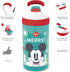 Zak Designs Disney Kids Water Bottle with Straw and Built in Carrying Loop Made of Durable Plastic, Leak-Proof Design (16 oz, Mickey Mouse)