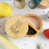 Totally Bamboo Salt Keeper Duet Salt and Pepper Bowl, Salt Cellar and Storage Box with Two Compartments, Magnetic Swivel Lid, Salt and Pepper Engraved Artwork on Lid
