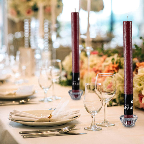 SPAAS Rustic Wine Red Candlesticks - 10" Tall Red Candles, Set of 6 Rustic Candles - Unscented Long Burning Decorative Candles for Christmas Home Decoration, Table Candles, Party, Wedding, and Holiday
