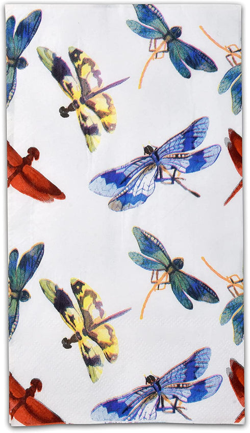 100 Dragonfly Guest Napkins 3 Ply Disposable Decorative Paper Hand Towels for Bathroom Dragonflies Party Spring Fall Napkin Supplies Guests Bathrooms Towel Bulk