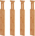 Bamboo Drawer Dividers, 13" -16.5", Kitchen Adjustable Drawer Organizers, Expandable Spring Loaded Drawer Divider for Home, Office, Dressers
