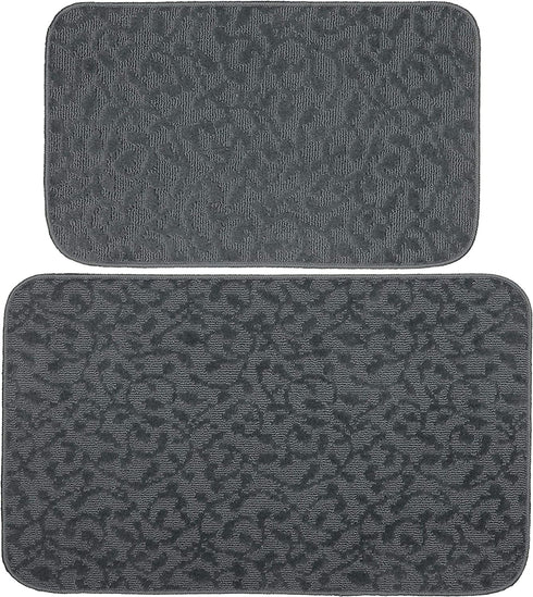 Garland Rug Ivy Vine Rug Mat Set, 2-Piece 18"x28" & 18"x28", Cinder Gray