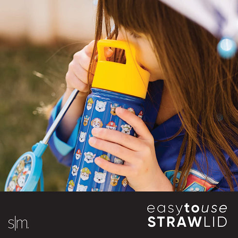 Simple Modern Kids Water Bottle with Straw Lid | Insulated Stainless Steel Reusable Tumbler for Toddlers, Girls, Boys | Summit Collection | 14oz, Paw Patrol Adventures