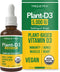 Plant-D3 Organic Vitamin D3 5000 IU - Vegan, Max Strength Sublingual Liquid D3 Drops - 200% Higher Absorption - 100% Plant-Based Cholecalciferol Form - Adjustable Dosing for All Ages (1oz Liquid)