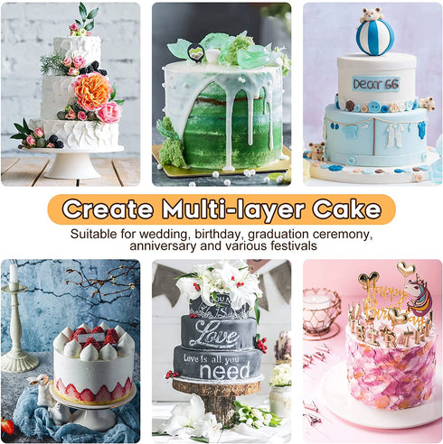 Round Silicone Baking Cake Pan - Nonstick 4/6/8/9 inch Multi Tier Circular Bake Cake Mold Set for Cheesecake Smash Layer Cake Silicon Tins