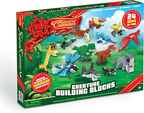 JOYIN 2021 Advent Calendar Kids Christmas 24 Days Countdown Calendar Toys for Kids with Animal Building Blocks