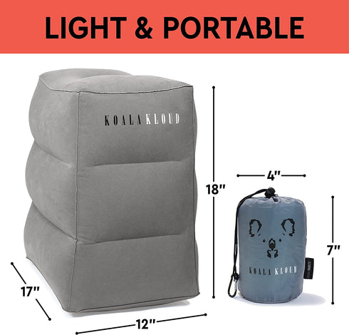 Koala Kloud Travel Foot Rest - Inflatable Foot Rest Pillow , Airplane Footrest for Flights , Car Seat Foot Rest , Airplane Bed for Toddler Airplane Travel Essentials Kids Travel Accessories