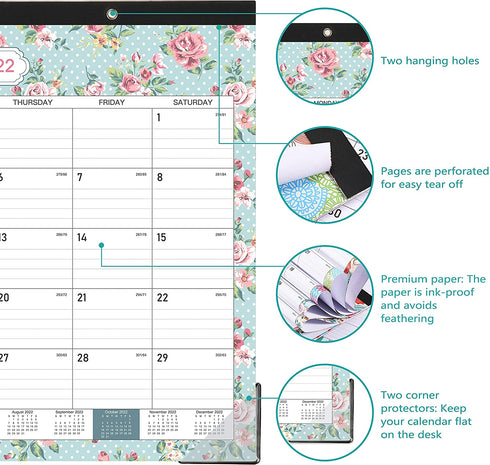 Desk Calendar 2022 - Large Desk Calendar 22" x 17" ,18 Month Wall Calendar, July 2021 - December 2022, Monthly Calendar with Large Ruled Blocks, Thick Paper with Corner Protectors, Best Desk Calendar for Organizing