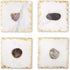 Bezrat Marble Coasters for Drinks - Set of 4 - Square - Modern Gold Edge Agate Stone Coaster - Tabletop Protection - Mothers Day Housewarming Gift