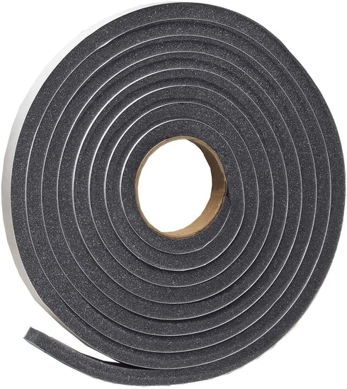 Frost King L346 Self-Adhesive Open Cell Tape, 17 Ft L X 3/4 in W 1/2 in T, Polyfoam, Charcoal
