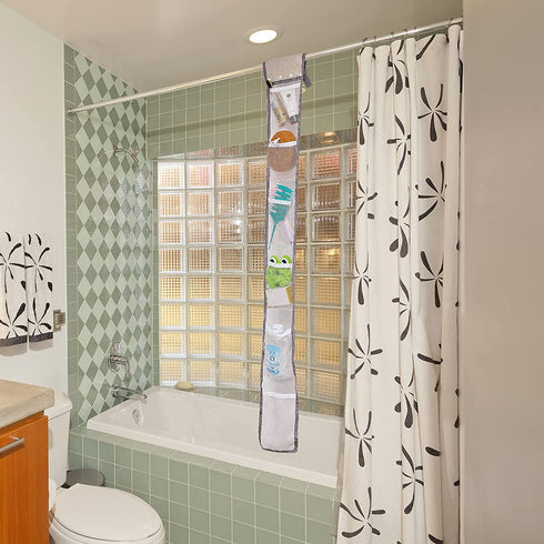 Hanging Mesh Shower Caddy Organizer with 6 Pockets Mesh Shower Organizer Shower Curtain Caddy Mesh Design for Bathroom Accessories (3)