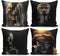 Ysahome Modern Art Theme Throw Pillow Cover - Photograph Pattern Square Cushion Cover - Woman Throw Pillow Case - African American Girl Decorative Accent Pillow, 18x18 Inches, Black (Set of 4)