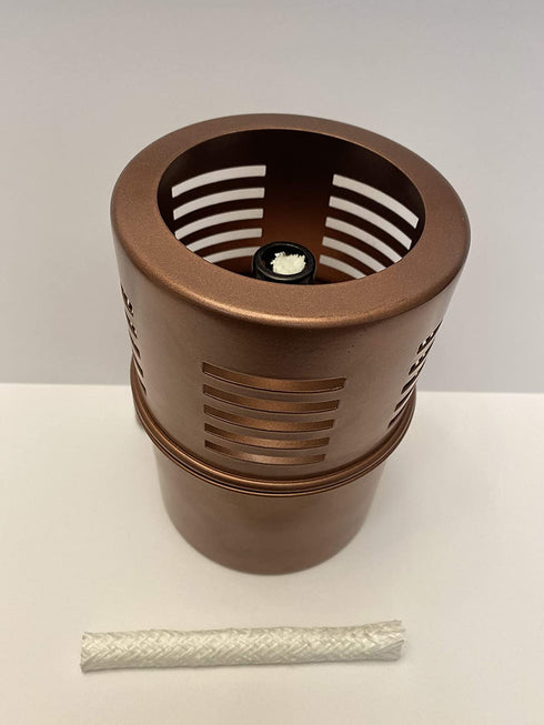 Torch Tabletop Oil Lamp Copper Stainless Steel Metal Wind Shield with Extra Fiberglass Wick with Safety Lock Wick Protection Child Guard