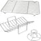 Baking Cooking Rack Set of 3, P&P CHEF Stainless Steel Roasting Cooling Rack & V-shape Grilling Rack & Chicken Holder Rack, Oven & Dishwasher Safe, Healthy & Non-toxic, Easy Cleaning & Durable