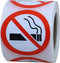 Hybsk No Smoking Logo Warning Stickers 2" Round 300 Total Per Roll (2 inch)