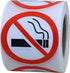 Hybsk No Smoking Logo Warning Stickers 2" Round 300 Total Per Roll (2 inch)
