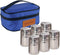 Portable Stainless Steel Spice Shaker Seasoning Dispenser - 6 Pc Set with Rotating Lids and Travel Bag| Spice Jars - Salt and Pepper Shakers - Dry Herb Spice Condiment Dispenser |Camping|Hiking|BBQ