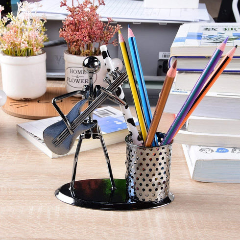 andy cool Pencil Holder Novelty Iron Crafts with Musician Artist Pattern Pen Holder Desk Organizers (Electric Guitar) Durable and Practical