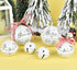 DearHouse 10 Pcs Big Christmas Jingle Bells, 2Inch-3.6Inch White Glitter Christmas Metal Sleigh Bells Rustic Craft Bells for Christmas Tree Wreath Garland Ornaments Holiday DIY Decorations