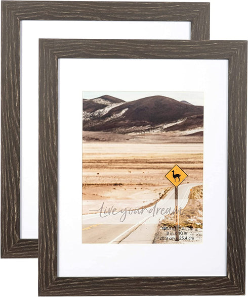 YOUNG POONG 11x14 Rustic Picture Frame for Table-Top Display and Wall Mounting Photo Frame(11x14-2Pack,Black)