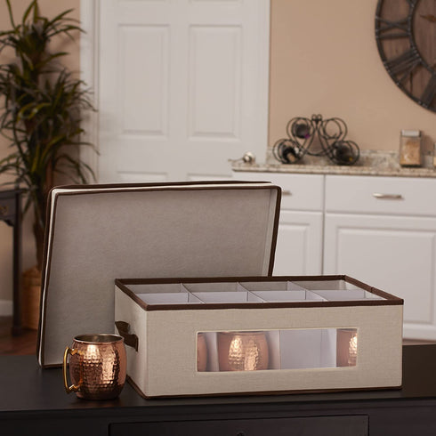 Household Essentials, Natural 531 Mug and Tumbler Vision China Storage Box Chest