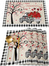 ZEREAA Valentines Day Placemats Set of 4, Plaid Hem Love Tree with Rose Truck Heat Resistant Washable Farmhouse Place Mats for Dining Table Kitchen Decor
