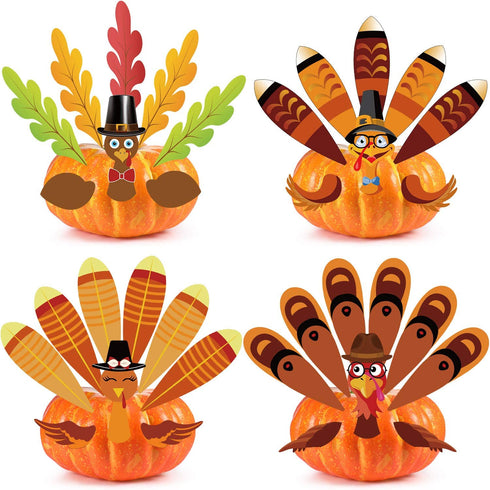 Outus Thanksgiving Pumpkin Turkey Making Kit for Thanks and Gives Party Fall Turkey Craft Kit Thanksgiving Party Make a Turkey Games Thanksgiving Party Decorations