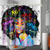 LYFANS, Waterproof Hooks & Liners for Bathroom Accessories ,Polyester Fabric Shower Curtain for Bathtub,Wide Bright African American Black Girl 3D Printed Toilet Room Hangings with Hooks, 60€³ x 72€³