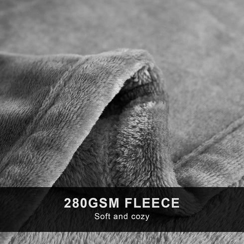 Hansleep Flannel Fleece Throw Blanket Twin Size, Super Soft Fluffy Bed Plush Blanket Throw, Luxury Fuzzy Cozy Couch Blanket for All Seasons (Grey, Twin 60x80)