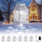 Christmas Decorations Lantern String Lights - 22.8 Feet Christmas Lights with 6 LED White Snowflake Projector, Lantern Projection Lights Waterproof for Indoor Outdoor Patio Window Holiday Show, White
