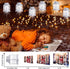 Christmas Decorations Lantern String Lights - 22.8 Feet Christmas Lights with 6 LED White Snowflake Projector, Lantern Projection Lights Waterproof for Indoor Outdoor Patio Window Holiday Show, White