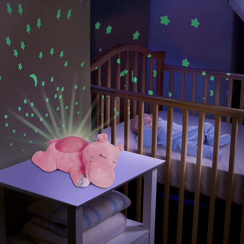 Summer® Slumber Buddies® Soother (Pink Hippo) Projector Night Light for Kids with Calming Songs and Sounds