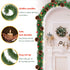 Auihiay 54 Feet Christmas Garland Artificial Christmas Garland with 30 Red Berries and 9 Pine Cones for Christmas Home Holiday Party Outdoor Indoor Decorations