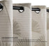 Thermal Insulated Curtains with Palm Leaves Pattern Darkening Grommets Drapes Linen Textured in Modern Jacquard Window Curtain for Living Room and Bedroom (2 Panels, W 52×L 96 Inches Length, Beige)