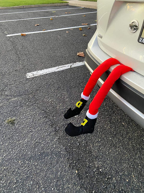 1 Pair Elf Christmas Decorations for Your Vehicle or Fireplace - Hanging Elf Legs for Car Perfect for Holiday Cheer. One Pair Random Style Santa Leg or Elf Leg. STYLE WILL VARY AT RANDOM ELF/SANTA (1)