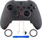 eXtremeRate Black Silver Carbon Fiber Faceplate Cover, Soft Touch Front Housing Shell Case Replacement Kit for Xbox One Elite Series 2, Xbox Elite 2 Core Controller Model 1797 - Accent Rings Included