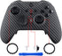 eXtremeRate Black Silver Carbon Fiber Faceplate Cover, Soft Touch Front Housing Shell Case Replacement Kit for Xbox One Elite Series 2, Xbox Elite 2 Core Controller Model 1797 - Accent Rings Included