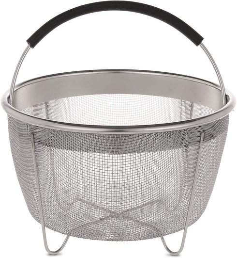 Aozita Steamer Basket for Instant Pot Accessories 3 Qt Only- Stainless Steel Steam Insert with Premium Handle for 3 Quart Pressure Cookers - Vegetables, Eggs, Meats, etc