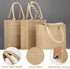 Segarty Tote Bags, 3 Pack Small Burlap Jute Reusable Canvas Gift Favors Bag with Handles Blank Totes Bulk for Bridesmaid Wedding, Women Market Grocery Shopping, Bachelorette Party, Beach Trip, DIY