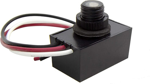 Solus SPC-688 120V Automatic Dusk to Dawn Photocell Photo Control Light Sensor Switch for Hardwire Outdoor Lamp Posts, Works with Most Fixtures and Bulbs, Black